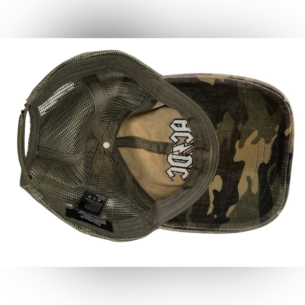 AC/DC Embroidered Camouflage Distressed Net SnapBack - Picture 9 of 9